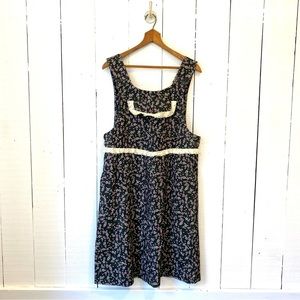L'orla Leith Oral Kiely floral sleeveless corduroy lace trim dress
